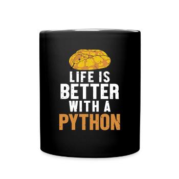 La vie est meilleure avec une boule de banane serpent Python - Mug uni - noir - Devant