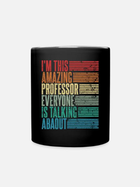 Vintage Professor Professorin Geschenk Retro - Tasse einfarbig - Schwarz