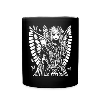 Fairycore Aesthetics Grunge Skeleton Fairy Goth G - Full Colour Mug - black - Front