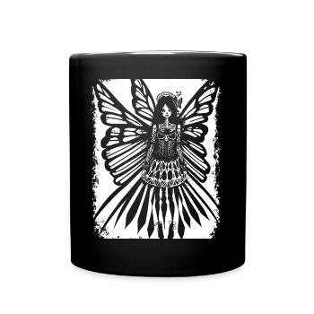 Fairycore Aesthetics Skeleton Fairy Goth Gothic G - Full Colour Mug - black - Front