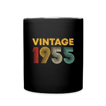 Millésime 1955 68ème anniversaire cadeau hommes femmes 68 ans - Mug uni - noir - Devant