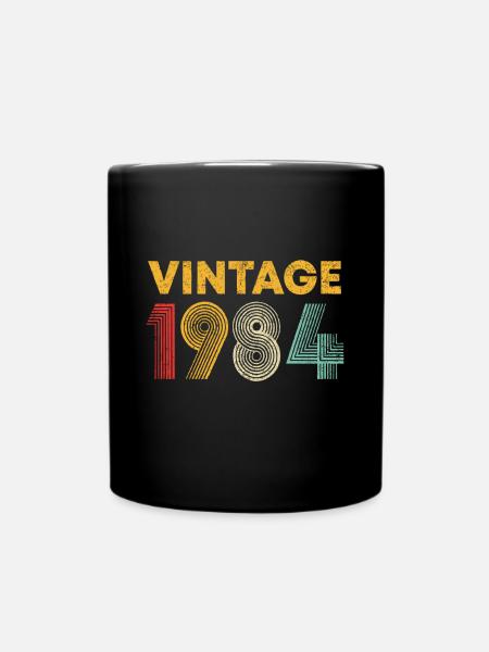 Millésime 1984 39ème anniversaire Cadeau Hommes Femmes 39 ans - Mug uni - noir