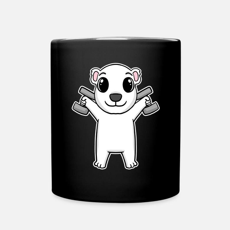 Eisbär Hantel Training Krafttraining Fitness - Tasse einfarbig - Schwarz