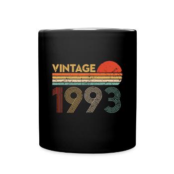 30 ans anniversaire vintage classique né en 1993 - Mug uni - noir - Devant
