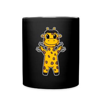 Giraffe Dumbbell Training Strength Training Fitness - Mug uni - noir - Devant