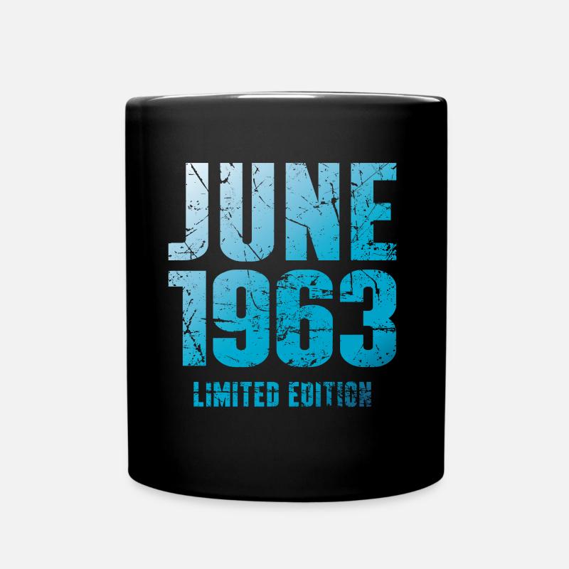 Juni 1963 Limited Edition Geburtstag Geschenk - Tasse einfarbig - Schwarz