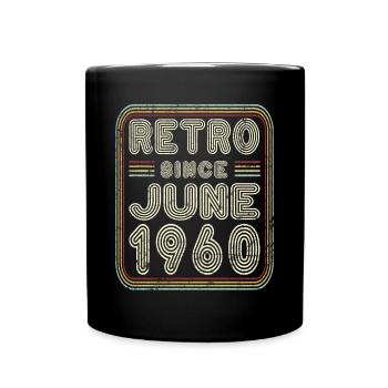 Birthday June 1960 Retro Gift - Full Colour Mug - black - Front