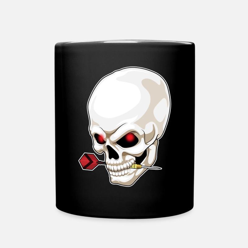 Totenkopf Dart Dartpfeil - Tasse einfarbig - Schwarz