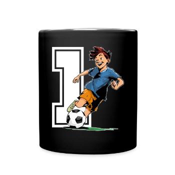 Football Birthday - 1 year old boy - 1. - Full Colour Mug - black - Front