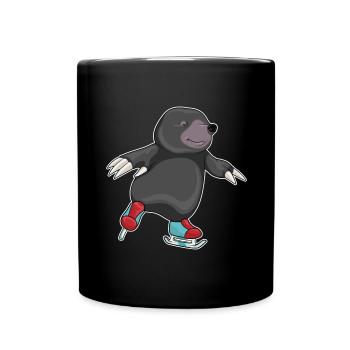 Mole patinage sur glace Patins à glace Sports d’hiver - Mug uni - noir - Devant