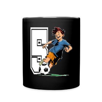 Football Birthday - 5 years old Boy - 5. - Full Colour Mug - black - Front