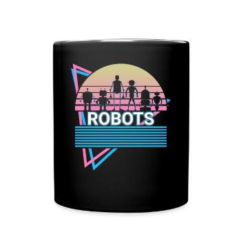 Roboter Robotik Retro - Tasse einfarbig - Schwarz - Vorne