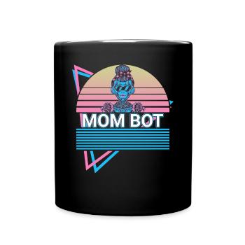 Robot Robotics Mama Retro - Full Colour Mug - black - Front