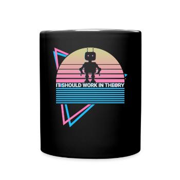 Drôle de robotique robotique rétro - Mug uni - noir - Devant