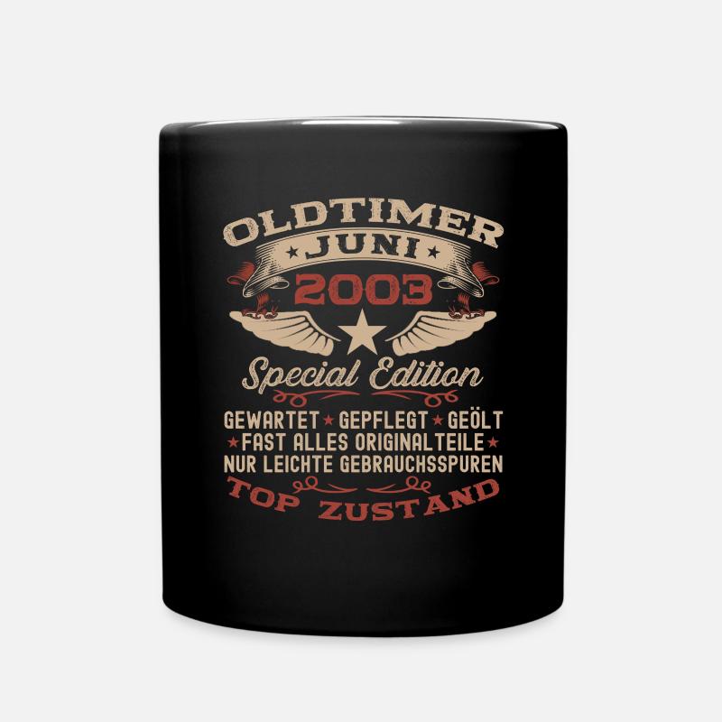 20. Geburtstag Mann Juni Jahrgang 2003 Oldtimer - Tasse einfarbig - Schwarz