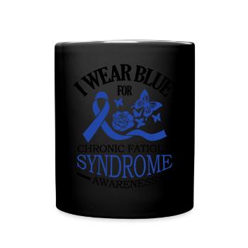 I wear blue for the chronic - Full Colour Mug - black - Front