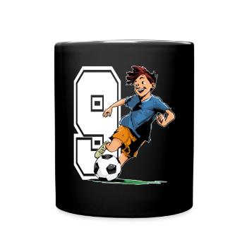 Football Birthday - 9 years old boy - 9. - Full Colour Mug - black - Front