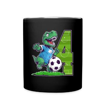 Soccer Dinosaur - 4 year old boy - 4. - Full Colour Mug - black - Front