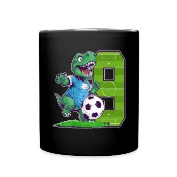 Soccer Dinosaur - 9 year old boy - 9. - Full Colour Mug - black - Front