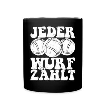 Boule Spruch Kugeln für Bouler Boccia Spiel - Tasse einfarbig - Schwarz - Vorne