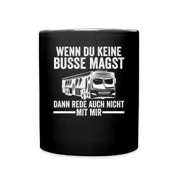 Bus Busfahrer - Tasse einfarbig - Schwarz - Vorne