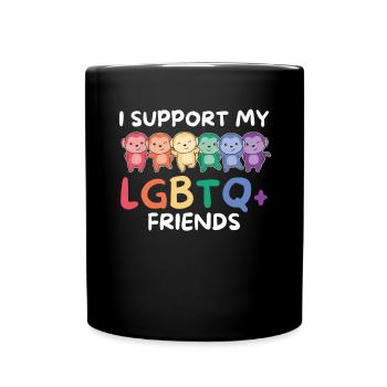 Drapeau arc-en-ciel Gay Pride LGBTQ Singe - Mug uni - noir - Devant
