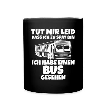 Busfahrer Bus - Tasse einfarbig - Schwarz - Vorne