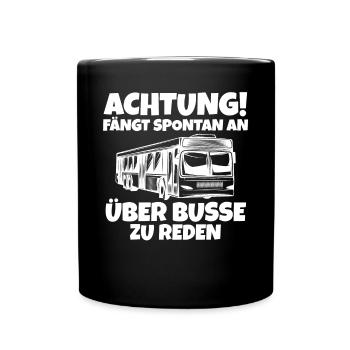 Busfahrer Bus - Tasse einfarbig - Schwarz - Vorne