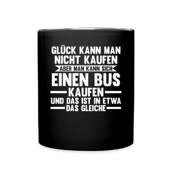 Busfahrer Bus - Tasse einfarbig - Schwarz - Vorne