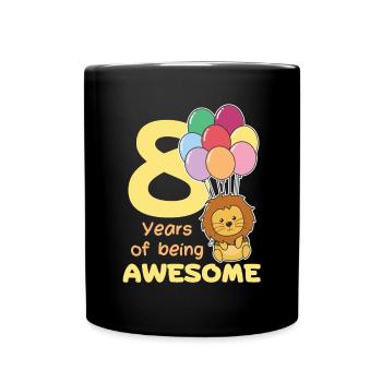 Lion pour les enfants de 8 ans de huit ans - Mug uni - noir - Devant