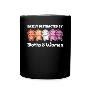 Drapeau Lesbien Fierté LGBTQ Mignon Paresseux - Mug uni - noir - Devant