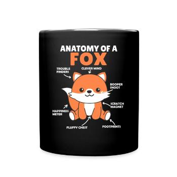 süßer Fuchs Erklärung Anatomy of a Fox - Tasse einfarbig - Schwarz - Vorne