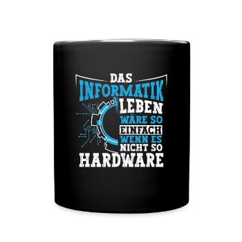 Informatiker Leben Computer PC - Tasse einfarbig - Schwarz - Vorne