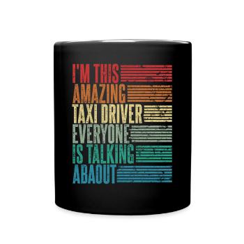 Vintage Taxifahrer Taxifahrerin Geschenk Retro - Tasse einfarbig - Schwarz - Vorne