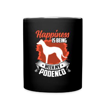Podenco makes happy Spanish greyhound - Full Colour Mug - black - Front
