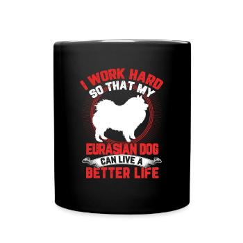 Eurasier travaille dur Spitz Chien eurasien - Mug uni - noir - Devant