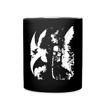 Fairycore Aesthetics Skeleton Fairy Goth Gothic G - Full Colour Mug - black - Front