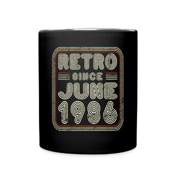 Anniversaire Juin 1986 Cadeau rétro - Mug uni - noir - Devant