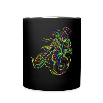 Motocross Enduro Supermoto Bike Dirt Bike Art - Full Colour Mug - black - Front