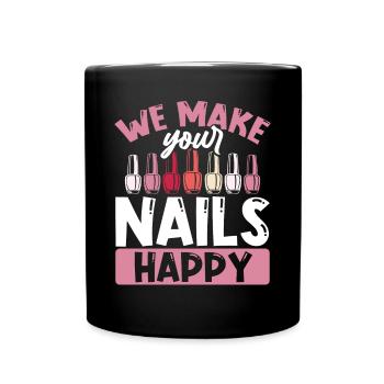 Nous rendons vos ongles heureux - Mug uni - noir - Devant
