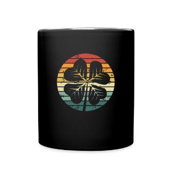 Retro vintage of the shamrock - Full Colour Mug - black - Front