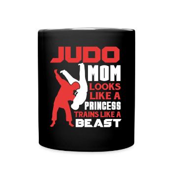 Judo Judo Mom Trains Like A Beast - Full Colour Mug - black - Front