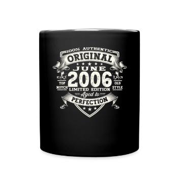 17th Birthday Man June Vintage 2006 Original - Full Colour Mug - black - Front