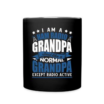 Hommes Je suis un amateur Radio Grand-père Antenne Radio amateur - Mug uni - noir - Devant