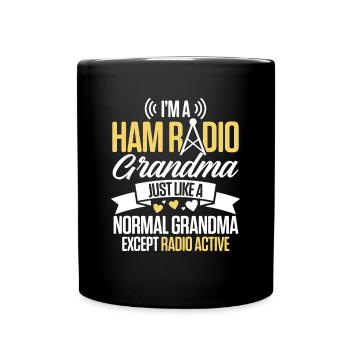 Je suis un amateur radio grand-mère femme fréquence radio plaque de cuisson - Mug uni - noir - Devant
