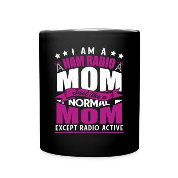 Antenne Je suis une radio amateur Maman Femmes Signal Fréquence - Mug uni - noir - Devant