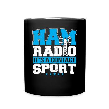 Ham Radio It's A Contact Sport Frequency Signal An - Full Colour Mug - black - Front