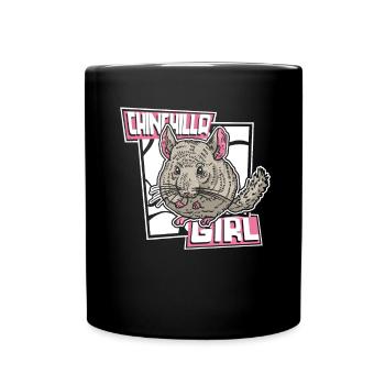 Chinchilla Girl Longhair Shorttail Long Tail - Mug uni - noir - Devant