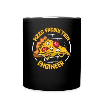 Pizza Production Engineer Pizzablech Pizzaofen - Tasse einfarbig - Schwarz - Vorne