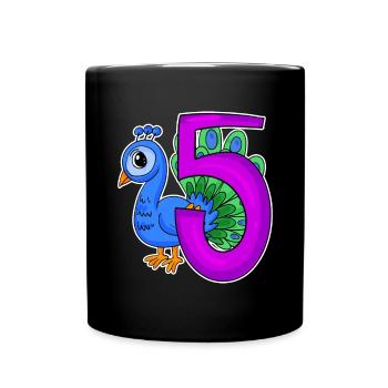 5 Birthday 5 years old with animal motif - five - Full Colour Mug - black - Front